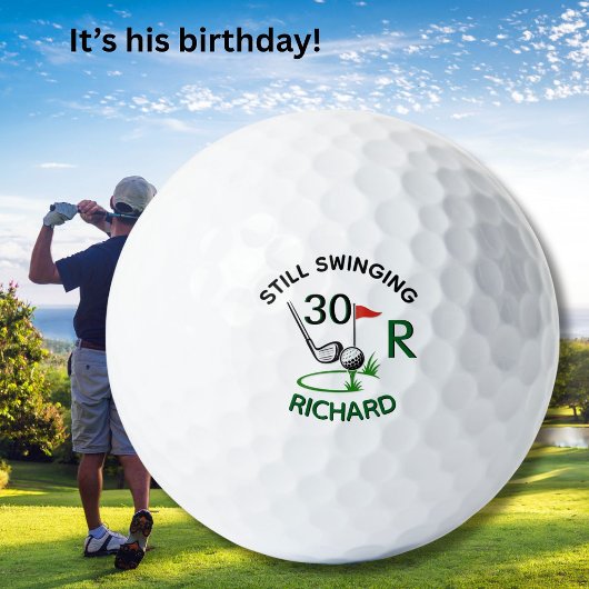 Balles De Golf 30th Birthday Men's Monogram Name