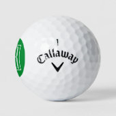 Balles De Golf 3 Initiales Monogramme | Vert et blanc (Logo)
