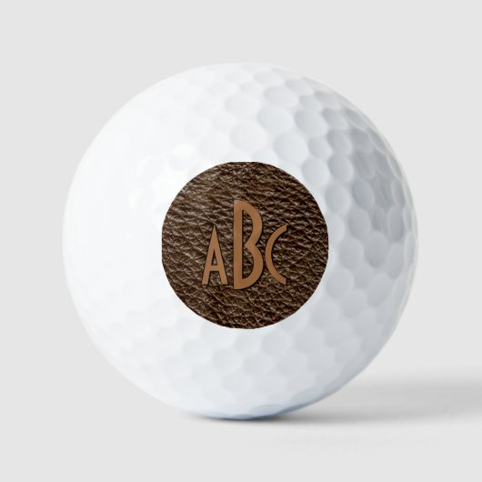 Balles De Golf 3 Lettre Monogramme Beige Brown initial look (Recto)