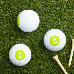 Balles De Golf 3 lettres initiales Acide Jaune presque vert