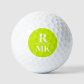 Balles De Golf 3 lettres initiales Acide Jaune presque vert (Recto)