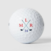 Balles De Golf 3 Name Initial Letters Classic Monogram (Devant)