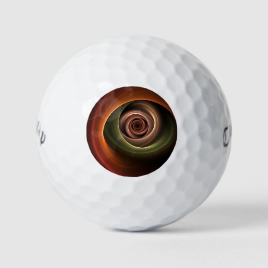 Balles De Golf 3D Spirale Abstraite couleurs chaudes Art fractal  (Devant)