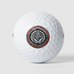 Balles De Golf [400] Master Mason - Carré et Compas Argent