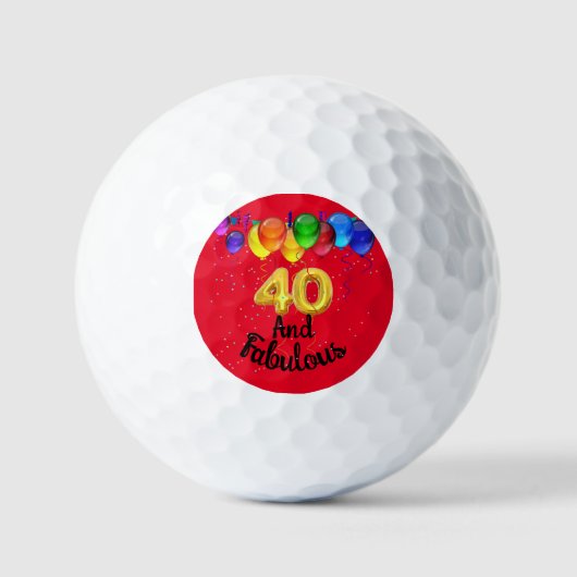 Balles De Golf 40 et fabuleux ballons d'anniversaire (Recto)