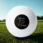 Balles De Golf 40e anniversaire Golf Cheers and Beers Black and G