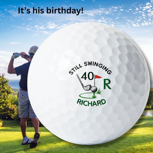 Balles De Golf 40th Birthday Men's Monogram Name