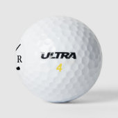 Balles De Golf 4 Initiales | Monogramme Noir Personnalisé (Logo)