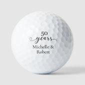 Balles De Golf 50 ans mariage anniversaire minimal élégant (Recto)