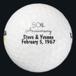 Balles De Golf 50e Anniversaire de Mariage d'or Golf personnalisé<br><div class="desc">50e Anniversaire de Mariage d'or Boules de golf personnalisées</div>