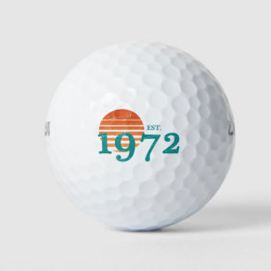 Balles De Golf 50e anniversaire du coucher de soleil Vintage 1972