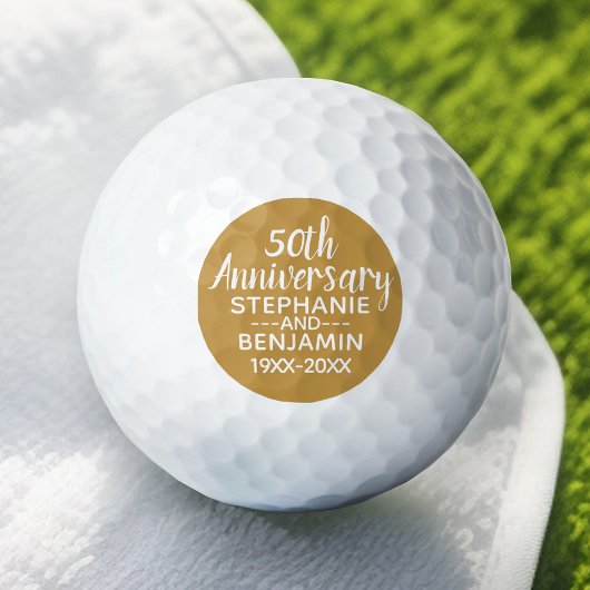 Balles De Golf 50e anniversaire du Mariage - Peut modifier la cou