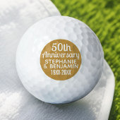 Balles De Golf 50e anniversaire du Mariage - Peut modifier l'or