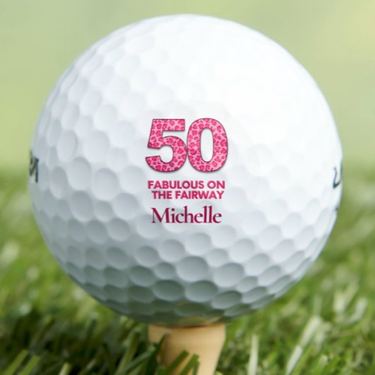 Balles De Golf 50e Anniversaire Golfeur 50 et fabuleux léopard ro