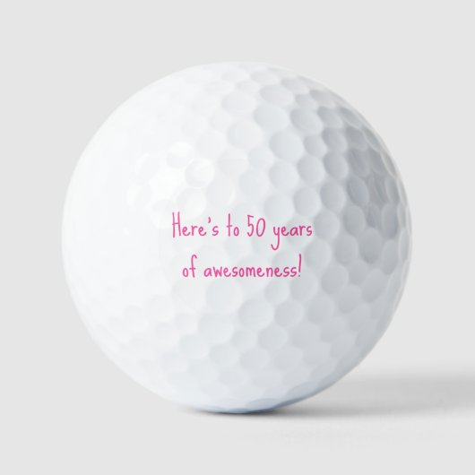 Balles De Golf 50e Anniversaire Lady Golfer Pink Citation Élégant (Recto)