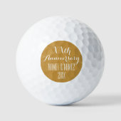 Balles De Golf 50e ou autre anniversaire Mariage Or (Recto)