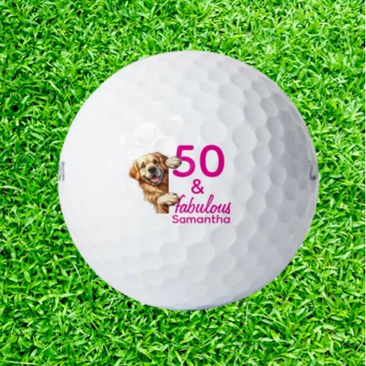 Balles De Golf 50th Birthday  Labrador gift