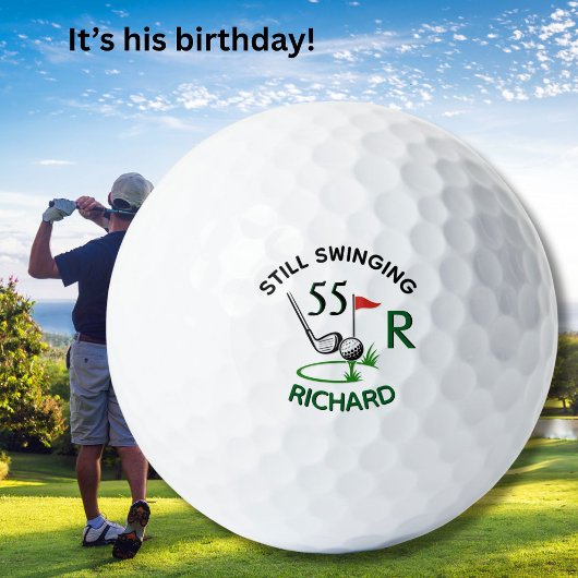 Balles De Golf 55e Anniversaire Nom de monogramme d'homme