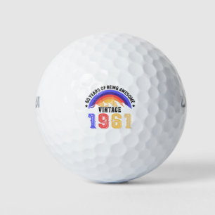 Balles De Golf 60 ans Vintage 1961 60e anniversaire Hommes Femmes