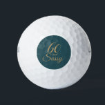 Balles De Golf 60 Sassy Dark Emerald Gold 60th Birthday Cadeau<br><div class="desc">Célébrez 60 ans de style avec cette balle de golf glamour de 60 ans en émeraude foncée et en faux or gliter. Les mots 60 et sassy sont définis à l'aide de la typographie moderne. Conçu exclusivement pour vous par Happy Dolphin Studio.</div>