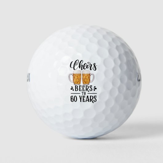 Balles De Golf 60e anniversaire avec verre de bière (Devant)