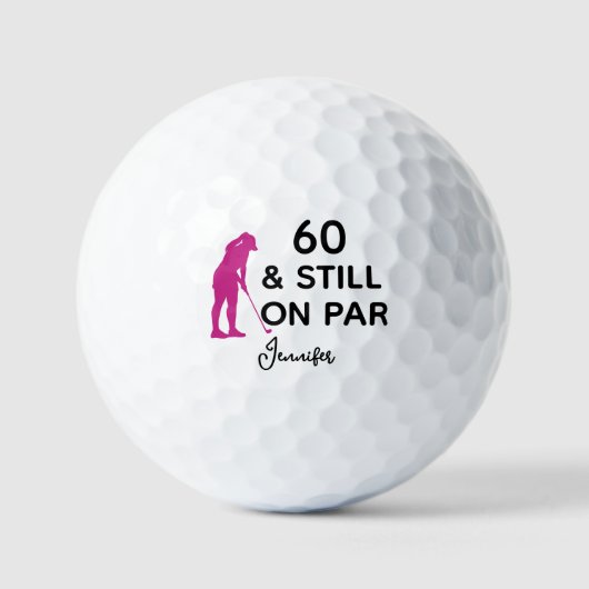 Balles De Golf 60e anniversaire Femmes Golfer Funny Custom (Recto)