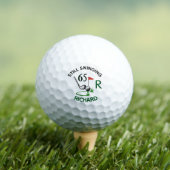 Balles De Golf 65e Anniversaire Nom de monogramme d'homme (T-shirt Insitu)