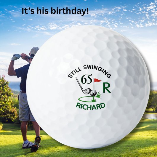 Balles De Golf 65e Anniversaire Nom de monogramme d'homme