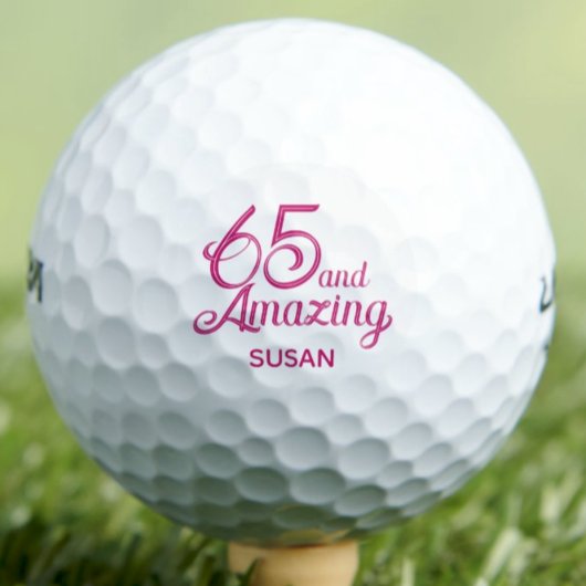 Balles De Golf 65th Birthday Gift Chic Pink Custom Keepsake