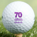 Balles De Golf 70 FORE-ever Fabulous 70th Birthday Purple Flowers<br><div class="desc">70 FORE-ever Fabulous 70th Birthday Purple Flowers Golf Balls. Célébrez un jalon dans le style avec ce design élégant et ludique de balle de golf! Doté d'un audacieux "70" dans un motif de fleurs violettes chic, de l'expression "FORE-ever Fabulous" et d'un nom personnalisable, ce ballon de golf est la faveur...</div>