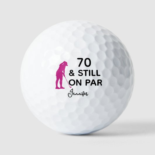 Balles De Golf 70e anniversaire Femmes Golfer Funny Custom (Recto)