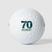 Balles De Golf 70e anniversaire Stepdad Cadeau - Blue Plaid Golf (Devant)