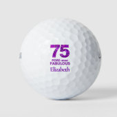Balles De Golf 75 FORE-ever Fabulous 75th Birthday Purple Flowers (Devant)