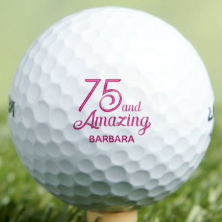 Balles De Golf 75th Birthday Gift - 75 and Amazing Elegant Pink