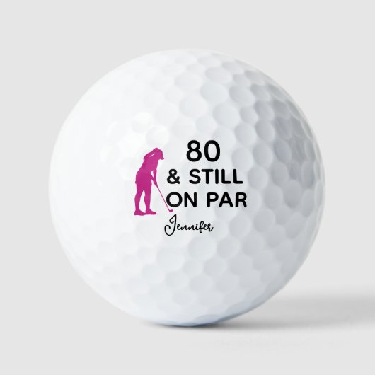 Balles De Golf 80e anniversaire Femmes Golfer Funny Custom (Recto)