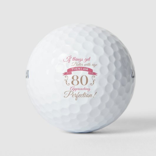 Balles De Golf 80e anniversaire mieux avec l'âge (Devant)