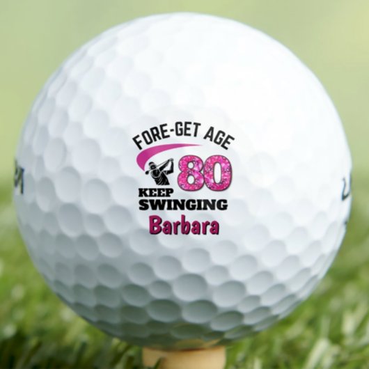 Balles De Golf 80e anniversaire personnalisé - Rose Fore-get Age 