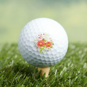 Balles de golf à bouquet floral avec texte