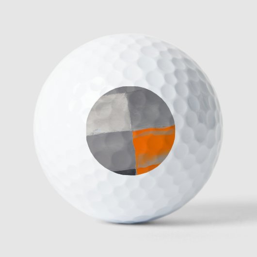 Balles De Golf À damiers Plaid gris orange (Recto)