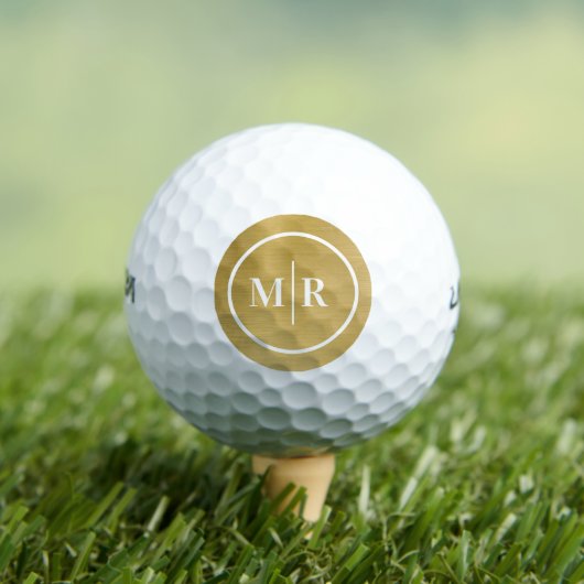 Balles de golf à monogramme métallisé or blanc (T-shirt Insitu)