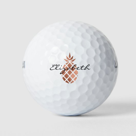 Balles de golf à motif de pineapple en or rose per (Devant)