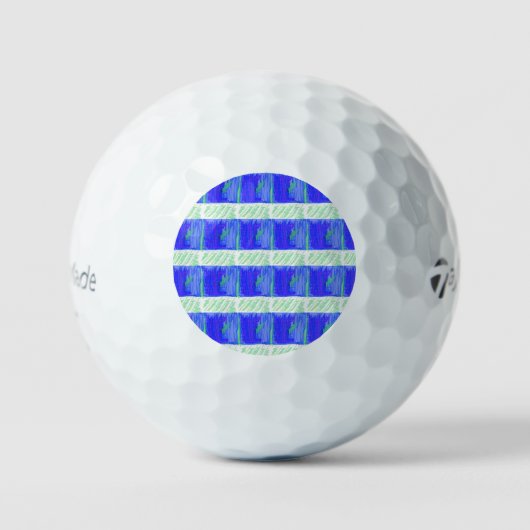 Balles de golf à thème nautique bleu (Recto)