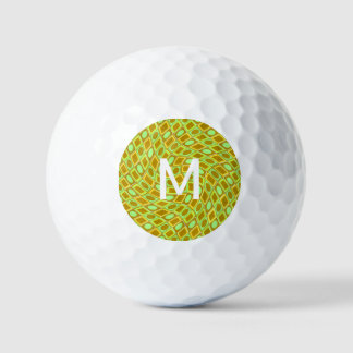 Balles De Golf Abstract geometric swirl retro lime pattern