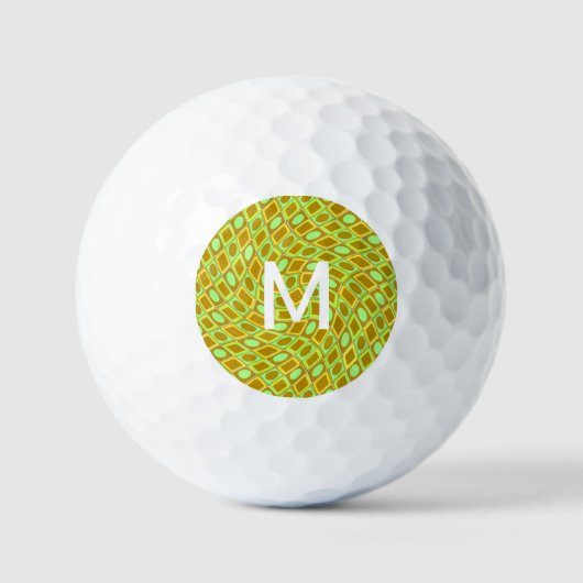 Balles De Golf Abstract geometric swirl retro lime pattern (Recto)
