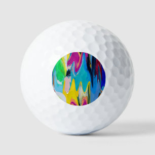 Balles De Golf Abstrait coloré, aquarelle flou de mouvement.