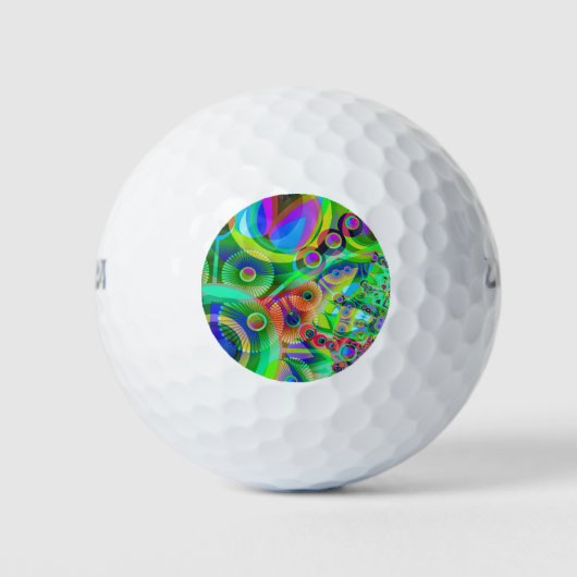 Balles De Golf Abstrait psychédélique rétro (Devant)