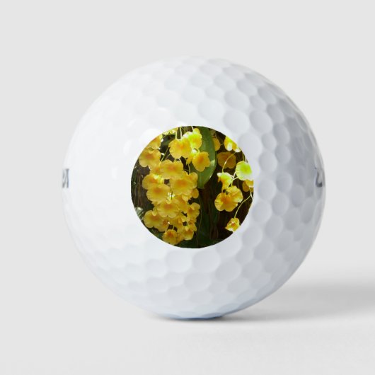 Balles De Golf Accrocher les orchidées jaunes Fleurs tropicales (Devant)