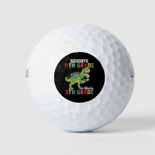 Balles De Golf Adieu 4e année Bonjour 5e année T Rex Dinosaur (Devant)