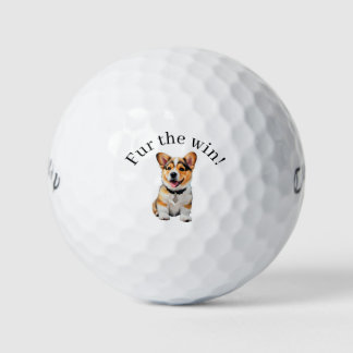 Balles De Golf Adorable Corgi 'Fur the Win!' Amoureux des Chiens