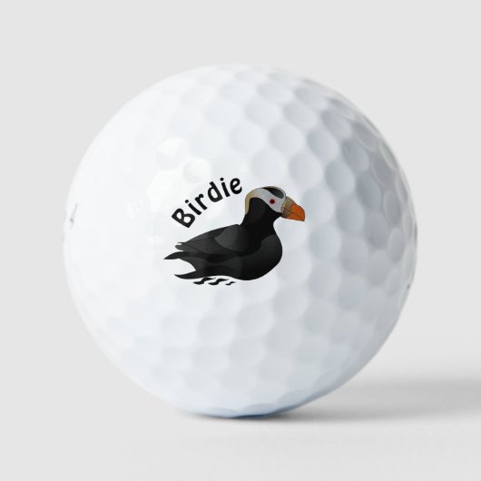 Balles De Golf Adorable Crested Puffin Cartoon Natation (Devant)